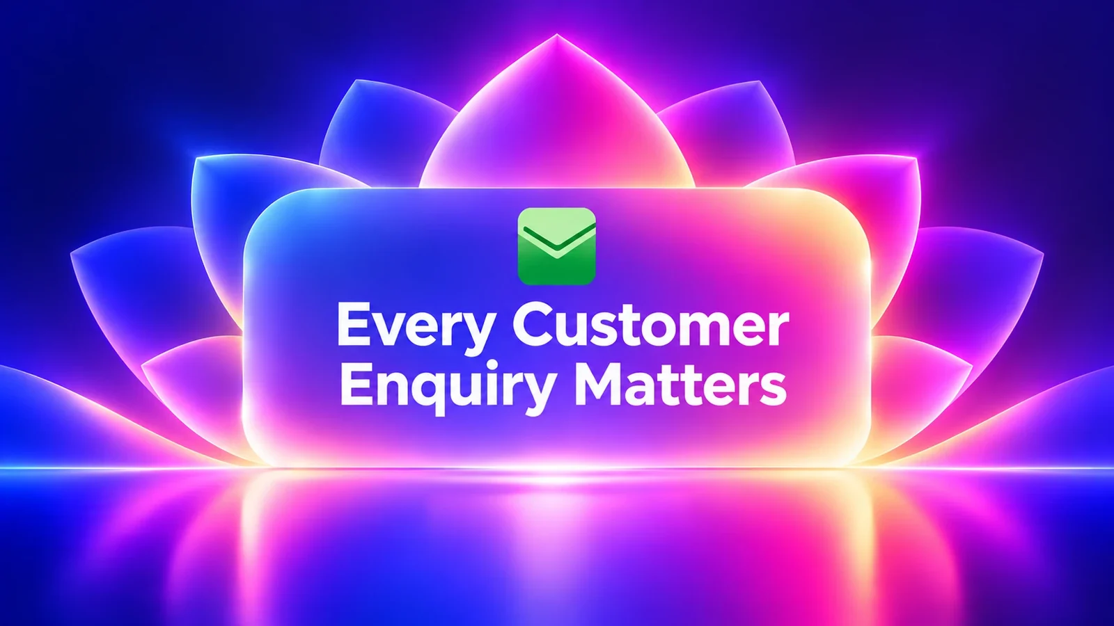The Nutaan CRM logo above the words “Every Customer Enquiry Matters” on a glowing blue and pink background.